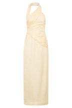 Chiara Halter Satin Maxi Dress - Buttermilk