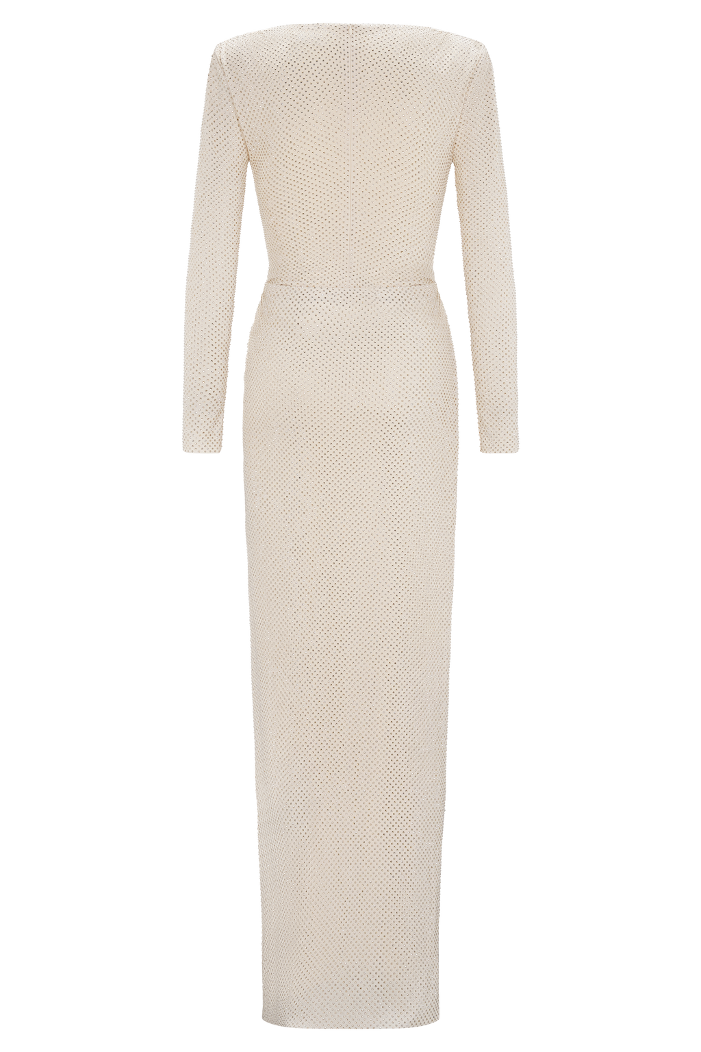 Deanna Long Sleeve Diamante Maxi Dress - Gold